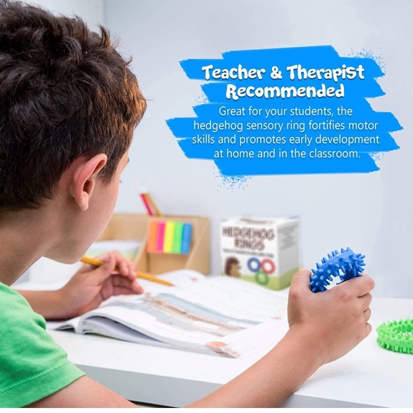 🆕 Sensory Ring and Fidget Toy 3 Pack | Soft, Flexible Ring and Rubber Spikes - Picture 2 of 8